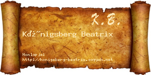 Königsberg Beatrix névjegykártya